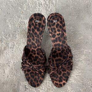 Zara Women's Brown Leopard Sandals